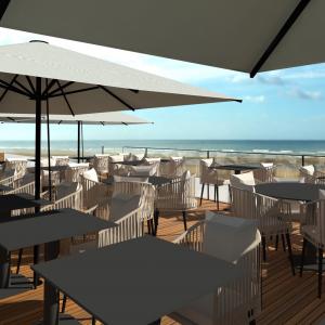 Etude - Restaurant - Côte de nacre - Calvados - Vue 3D - Terrasse de l'étage - Vue 01