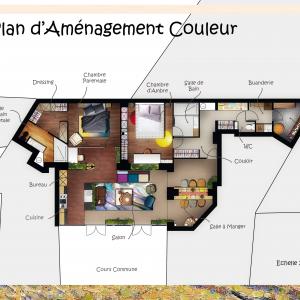 Plan d'aménagement couleur