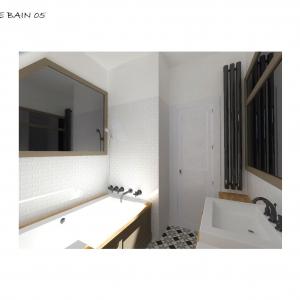 Mise en 3D après relevé de mesures d'une salle de bain