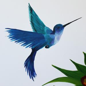 Zoom de détail sur le colibri