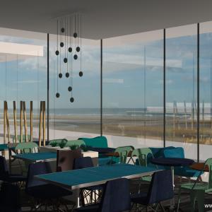 Etude - Restaurant - Côte de nacre - Calvados - Vue 3D - Salle intérieure