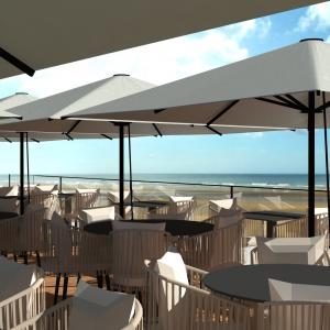 Etude - Restaurant - Côte de nacre - Calvados - Vue 3D - Terrasse de l'étage - Vue 03